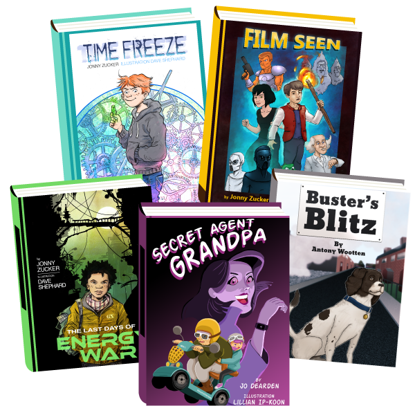 An image showing a collection of books for KS1 and KS2 from Serial Mash by 2Simple Ltd