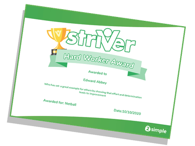A personal best PE award from Striver by 2Simple Ltdq