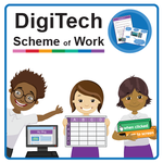 A square image representing the Purple Mash Digital Technologies scheme of work by 2Simple Ltd