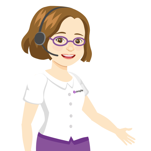 Illustrated image showing a 2Simple professional development coordinator.wearing a headset.