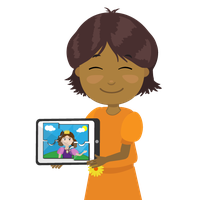 A nursery child using Mini Mash on a tablet by 2Simple